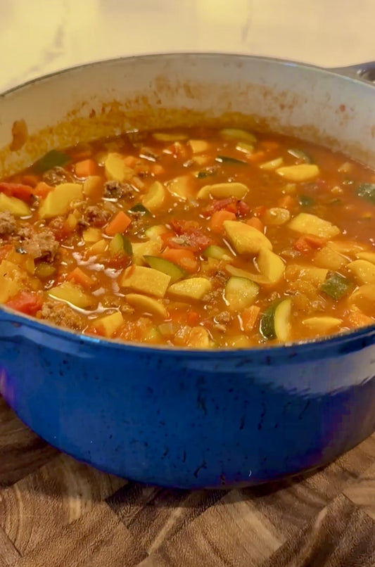 Veggie Chili made with Amigos Cowtown Chili mix